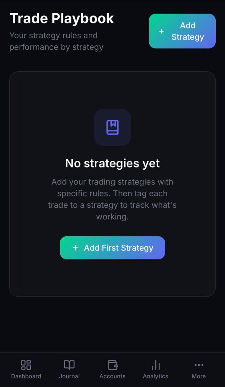 MyTradeJ Playbook on mobile